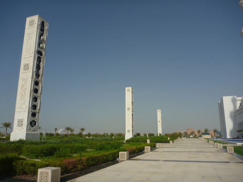 view of the exterior gardens within the Mosque compound