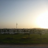 Approaching Yas Island from the freeway