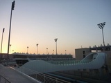 The race track and grandstand's a short walk away