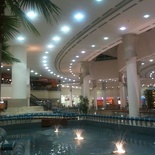 The food court areas nicely themed with fountains