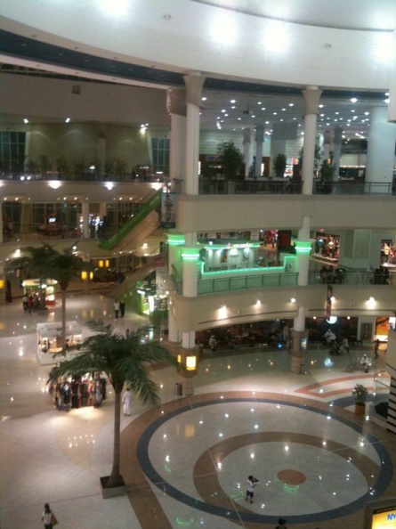 The view of the mall atrium