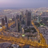 Sheikh Zayed road glows at night!