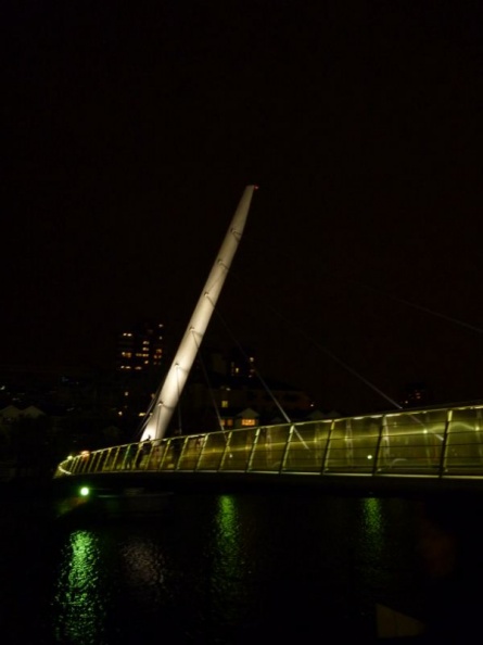 the bridges lit at night