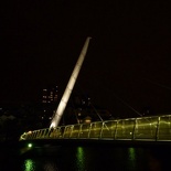 the bridges lit at night