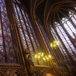 interior is dominated mainly by stained glass