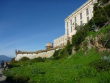 The main prison building on the hill