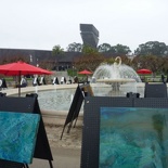 the de young in the background