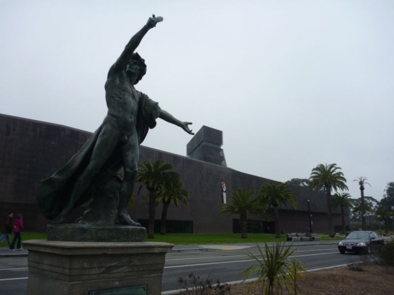 Roman Gladiator commemorates the excavation of the Music Concourse in 1893