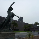 Roman Gladiator commemorates the excavation of the Music Concourse in 1893