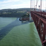 over the edge of the bridge!
