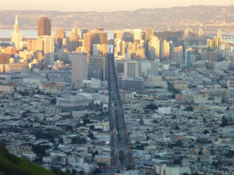 the road leading up to the civic center and piers