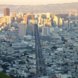 the road leading up to the civic center and piers