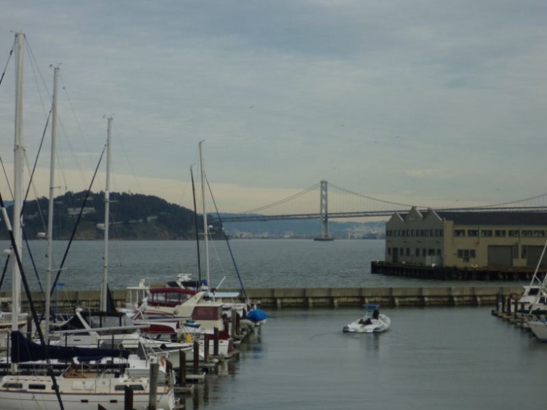 the bay bridge up east of the pier