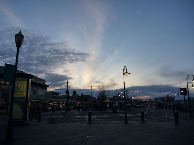 view of the wharf already near sunset