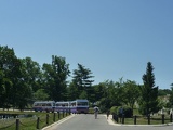 Trams for quick travel around the cemetery grounds