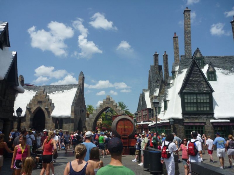 strolling down the town of hogsmeade