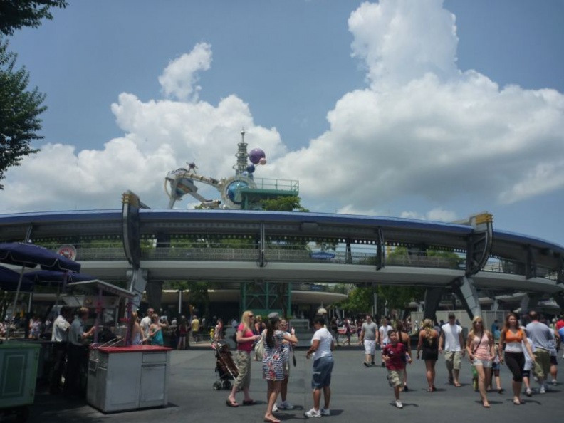 the tomorrowland transit overhead lines