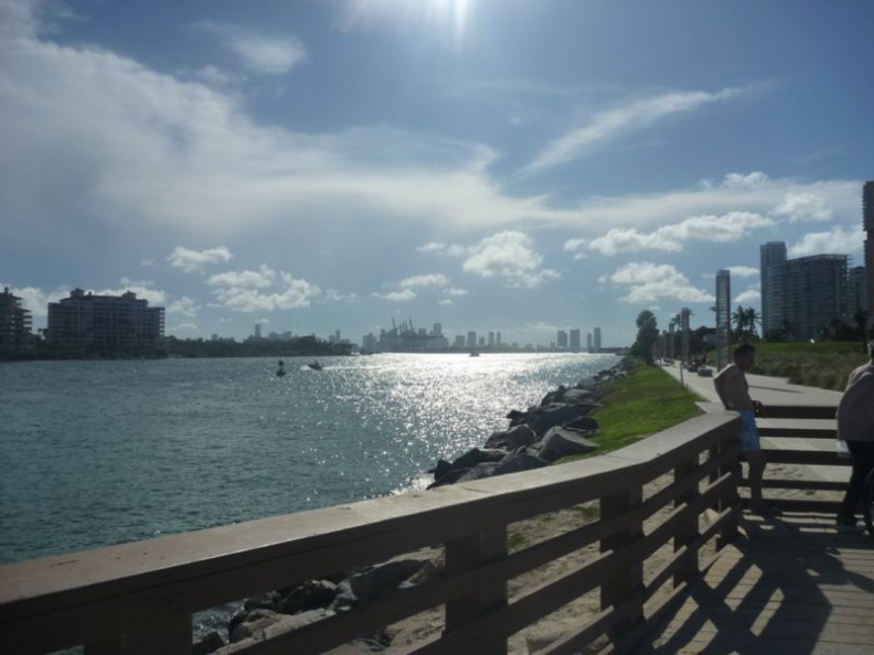 views of downtown miami from the beach