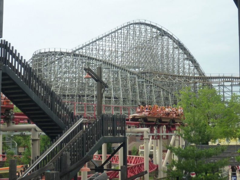 The coaster on the station brake run