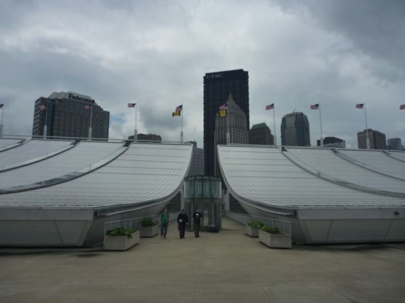 On the convention center roof