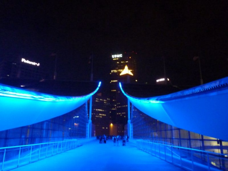 On the David L. Lawrence Convention Center roof at night