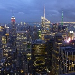 The transforming NY skyline to night