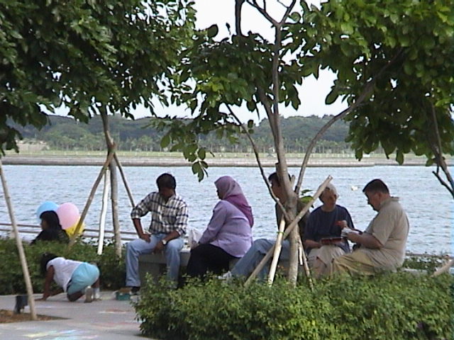 the waterfront's a good place for family gatherings