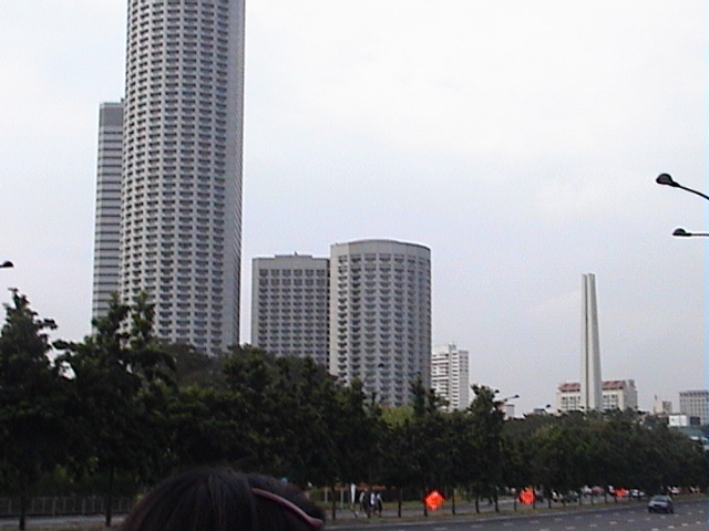 westin and the war memorial park on the right