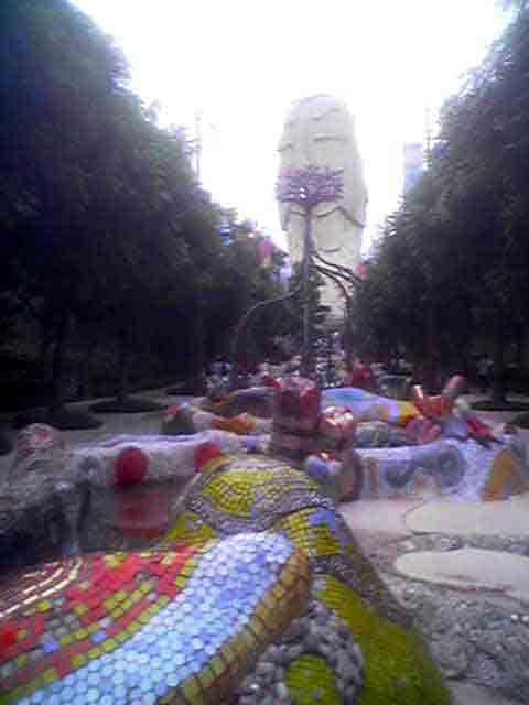 view of the fountains