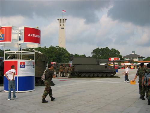 The parade square displays