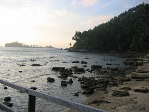 the waves slooshing on low tide