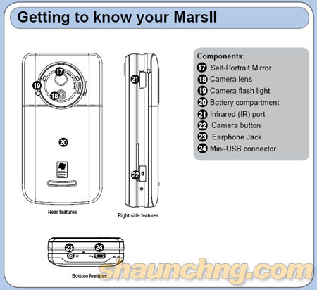 O2 XDA Zinc, aka Asus Mars II Specs 2/2