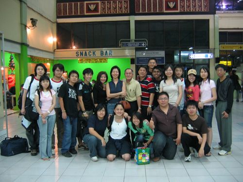 it's farewell at the airport after our last fellowship dinner with the hosts