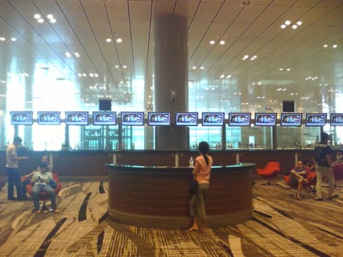 theres a total of 580 plasma screens used throughout the terminal