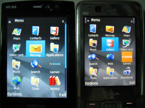 N95 and N82 screen differences