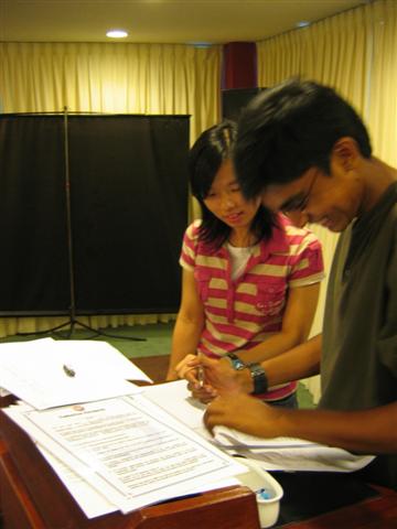 Nesh preparing his intro speech