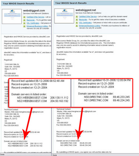 Websbiggest.net and Websbiggest.com nameserver check