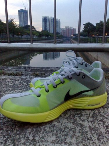 A shot of the Nike lunar racer by the canal