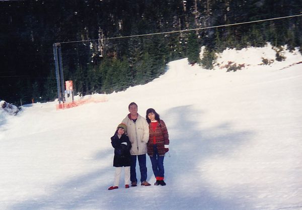 the camera's straight by the ski slope isn't!