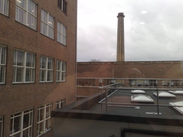 The engineering building smoke stack