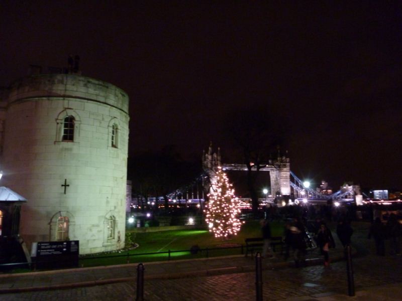 The London tower overlooks the Tower bridge