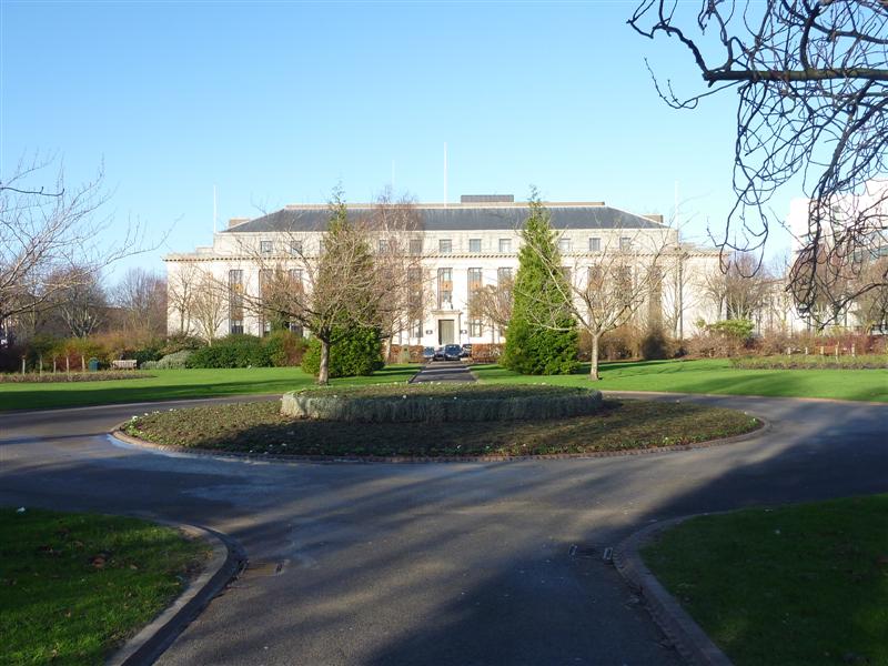 A framing shot of the University