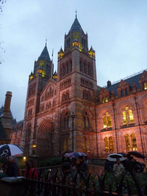 The museum front entrance, it glows strangely