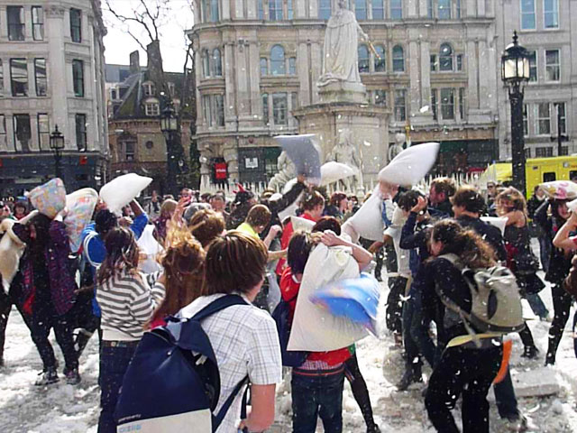 World pillow fight London 2010