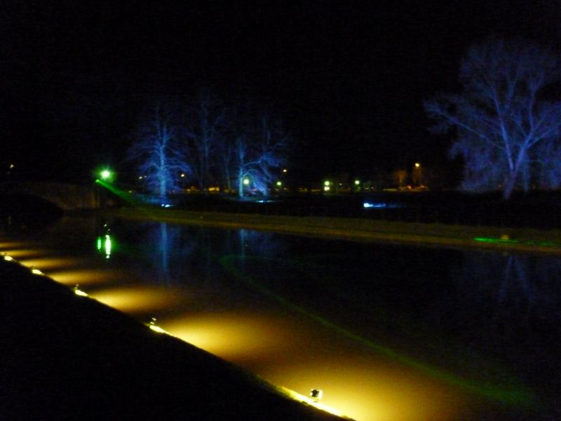 The river cam lit with lasers