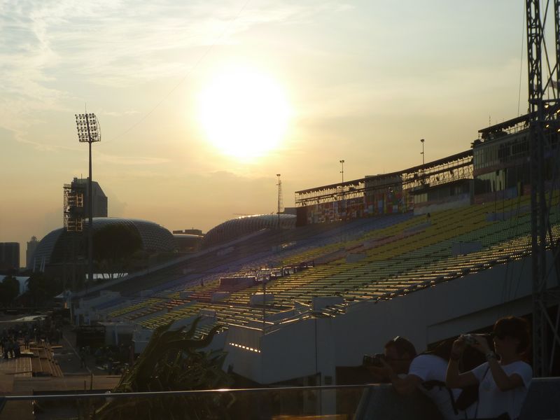 The floating platform grandstand after the YOG opening