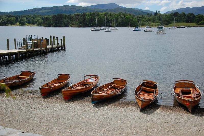 Boats laid on the beachline