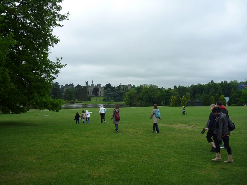 The Alton castle towers themselves in the background