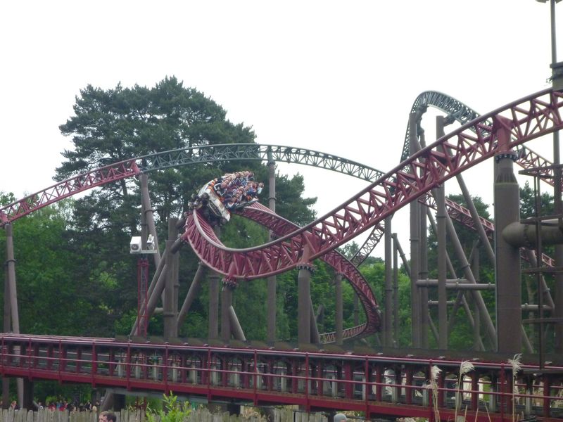 The train coming from the distance