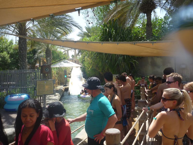 The queues for the tube slides